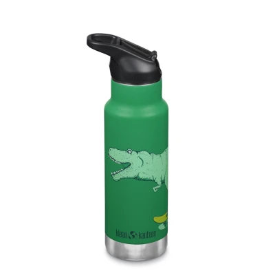 Afbeelding van Klean Kanteen Kinder Isolatiefles Classic N met flipsportdop, 355ml/12oz. dino skate drinkfles