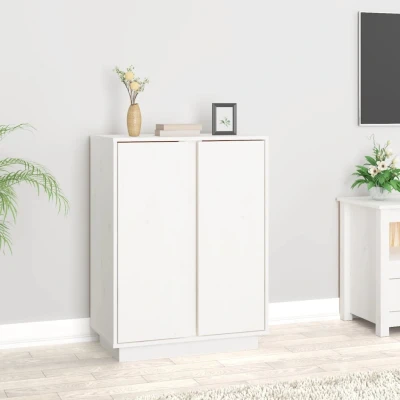 Afbeelding van Dressoir 60x35x80 cm massief grenenhout wit