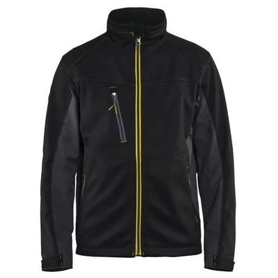Image de Veste softshell noir/jaune fluorescent, col molletonné