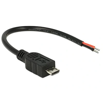 Afbeelding van Delock 2x open eind &gt; micro USB voedingskabel voor Raspberry Pi