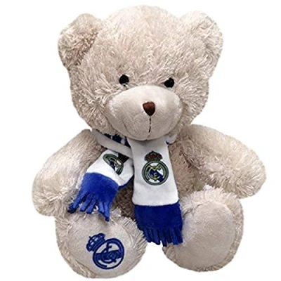 Afbeelding van CYPBRANDS Real Madrid Knuffel beer met sjaal, officieel product Madrid, afmetingen 20 cm, bruin (CyP Brands)