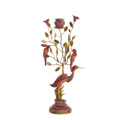 Afbeelding van Light &amp; Living Kandelaar HERON 22x11x44cm Rood