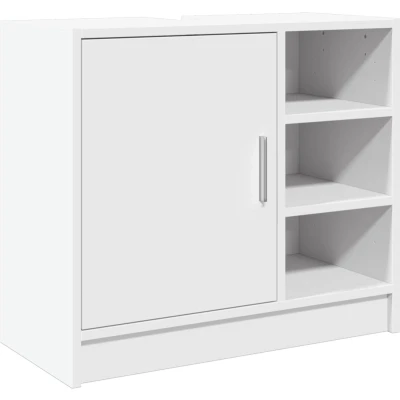Afbeelding van Wastafelkast 63x29x55 cm bewerkt hout wit