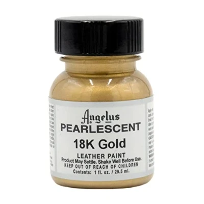 Afbeelding van Angelus Leather Acrylic Paint textielverf voor leren stoffen acrylbasis 29,5ml Parelmoer Goud
