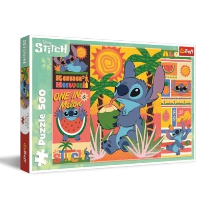 Afbeelding van Trefl Lilo &amp; Stitch, Vakantie met Stitch 500 stukjes puzzel personages uit Disney, vrije tijd, klassieke voor volwassenen en kinderen vanaf 10 jaar