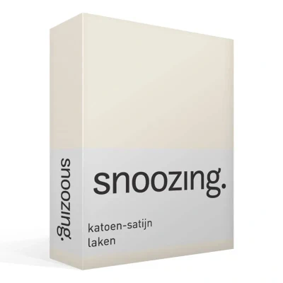 Afbeelding van Snoozing Katoen satijn Laken Lits jumeaux 240x260 cm Ivoor