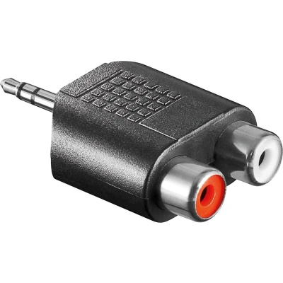 Afbeelding van Goobay RCA adapter, AUX jack 3,5 mm stekker naar 2x stereo 1x jackplug (3 polig, stere
