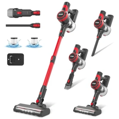 Afbeelding van Stanew PowerClean Draadloze stofzuiger, zakloos, multifunctioneel, 4 in 1, 2 snelheden, krachtig, compact, licht, 150 W, 22,2 V, batterij 2200 mAh, looptijd 35 minuten, multifunctioneel voor thuis