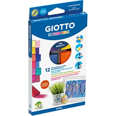 Afbeelding van Giotto Box 12 Rectangular Wax Crayons Decor Cera