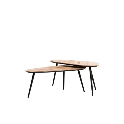 Afbeelding van Light &amp; Living Salontafel VIEJO 84x39x39cm Bruin Set van 2