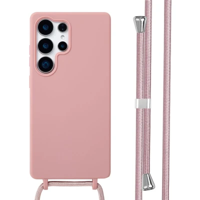 Afbeelding van imoshion hoesje Geschikt voor Samsung Galaxy S25 Ultra met koord Siliconen roze