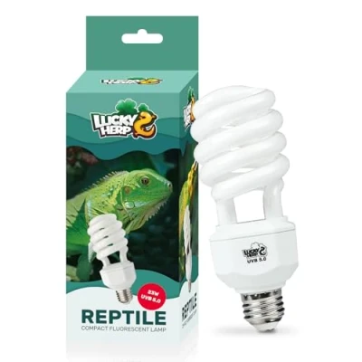 Afbeelding van LUCKY HERP UVB terrariumlamp, UVA 150 reptielen, compacte E27 lamp, 23 W, 5.0, geschikt voor schildpadden, kippen, honden, bebaarde agams en andere amfibieën reptielen