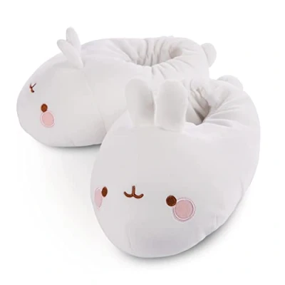 Afbeelding van NICI Molang antislip pantoffels maat 34 37 M. de pluche voor kinderen, meisjes en volwassenen, warme zachte 47754