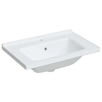 Afbeelding van Wastafel rechthoekig 71x48x19,5 cm keramiek wit
