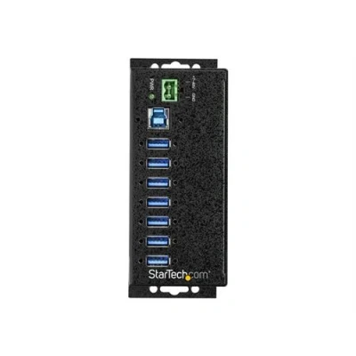 Image de StarTech.com Hub USB 3.0 industriel à 7 ports Alimentation externe Protection contre DES et les surtensions jusqu&#039;à 350 W (HB30A7AME) Concentrateur (hub) x 3.2 Gen 1 Montage sur rail DIN fixation murale Conformité TAA pour P/N: ITB