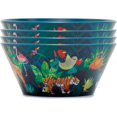Afbeelding van Set Picknick/Camping Schaaltjes RPET Animal Kingdom 4 stuks 6,5x14,5cm