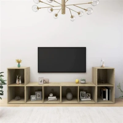 Afbeelding van vidaXL Tv meubelen 4 st 72x35x36,5 cm bewerkt hout sonoma eikenkleurig