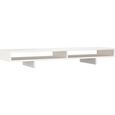 Afbeelding van Monitorstandaard 100x27x14 cm massief grenenhout wit