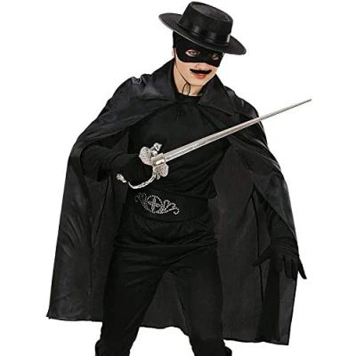 Afbeelding van Widmann Zwarte Cape 100 Centimeter Zwart One Size Halloween Verkleedkleding