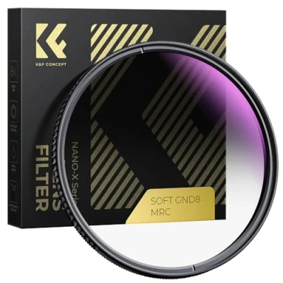 Afbeelding van K&amp;F Concept Filter 82 mm gnd8 Soft Circulair 0,9 (3 Stops) High Definition met blauwe coating, waterbestendig, krasbestendig, voor digitale SLR cameralens