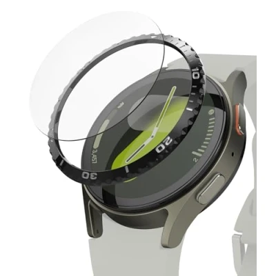 Afbeelding van Ringke Bezel Styling + Tempered Glass Geschikt voor Samsung Galaxy Watch 7 40MM RVS Cover Screen Protector Zwart