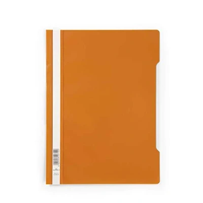 Image de Durable 257309 Chemise à Lamelles Format A4 avec Couverture Transparent Dos Orange Lot de 50