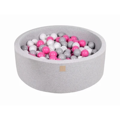 Afbeelding van Katoenen Ballenbak in Licht Grijze Kleur Ballenbakje België Grijs/Wit/Licht Roze