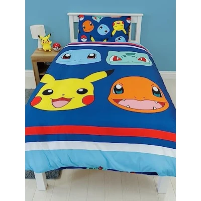 Afbeelding van Pokémon Beddengoedset, dekbedovertrek voor jongens, beddengoed en kussens, officiële goederen