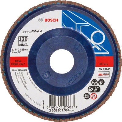 Afbeelding van Bosch Accessories 2608607364 X551 Lamellenschijf Diameter 115 mm Boordiameter 22.33 Staal 1 stuk(s)
