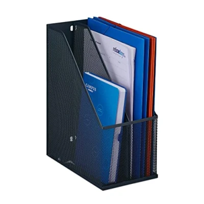 Afbeelding van tijdschriftencassette A4 2 vakken 31,5 x 14,5 25 cm metaal