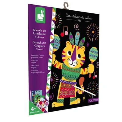 Afbeelding van Janod Scratch Art Kraskaarten muziekfeest