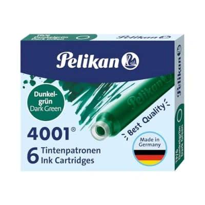 Image de Pelikan cartouches d&#039;encre pour stylo plumes 4001 TP/6 Pelikan, vert, 0PK300087 (lot de 6 pièces)