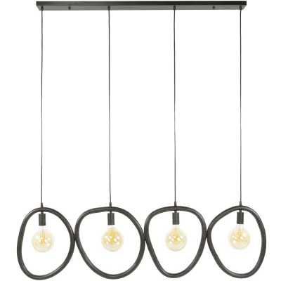 Afbeelding van Giga Meubel Hanglamp Pebble Zwart Metaal 140x8x150cm