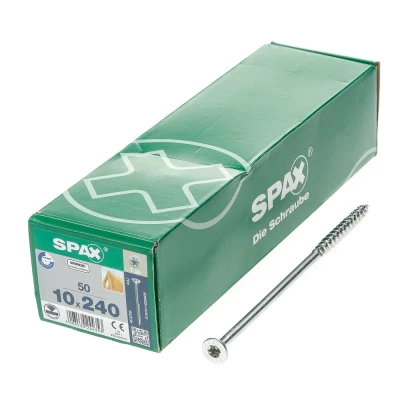 Afbeelding van Spax s spaanplaatschroeven platverzonken kop geel verzinkt T50 10 x 240mm