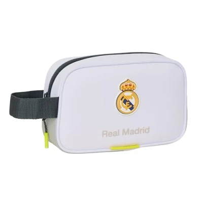 Afbeelding van Safta Real Madrid EQUIPACIÓN 25/26 Petite trousse scolaire pour enfant, idéale différents âges, confortable et polyvalente, qualité résistance, 22 x 8 13,5 cm, blanc, M, Décontracté, Blanc
