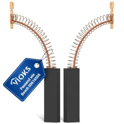 Afbeelding van VIOKS Set van 2 vervangende koolborstels voor Bosch wasmachine 616505 00616505 00631706 39L224 4,8 mm Siemens elektromotor