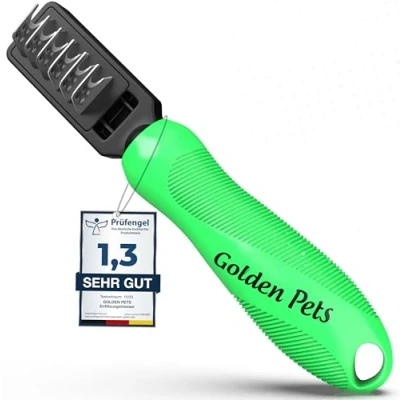 Afbeelding van Golden Pets Ontwarrende mes, verwijdert knopen en knopen, geschikt voor korte tot lange haren, kleine grote dieren, afgerond lemmet, inclusief onderhoudsinstructies