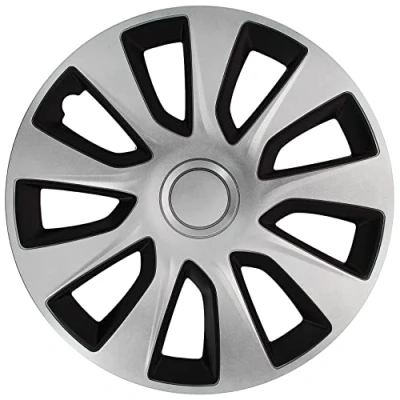 Afbeelding van Car Plus Wieldoppen Washington 14 Inch Abs Zilver/zwart Set Van 4