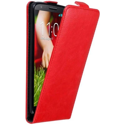 Afbeelding van Cadorabo Hoesje geschikt voor LG G2 in APPEL ROOD Beschermhoes flip design Case Cover met magnetische sluiting