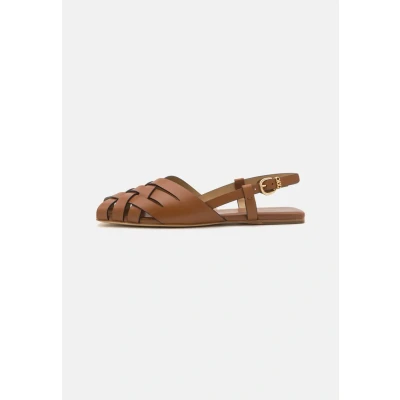 Afbeelding van Michael Kors Irene Sling FLAT Peeptoe ballerina&#039;s, Dames, Maat: 39, Luggage Leer