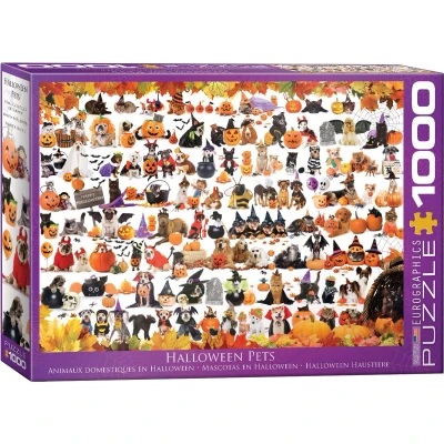 Afbeelding van Eurographics puzzel Halloween Puppies and Kittens 1000 stukjes