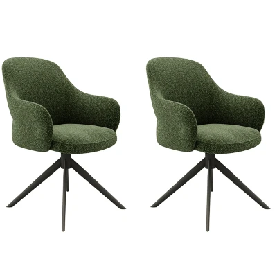 Afbeelding van Bern eetkamerstoel bouclé groen/groen