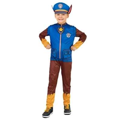 Afbeelding van Ciao s.r.l. Paw Patrol Chase Kostuum Verkleedkleding Kinderen Carnavalskleding voor Officiële licentie Polyester Blauw/Bruin 2 Delig Jumpsuit/Hoed Maat 3 4 jaar