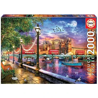 Afbeelding van Educa Londen BIJ Ondergaande ZON 2000 Puzzel voor kinderen, Maat: One Size, Multi coloured