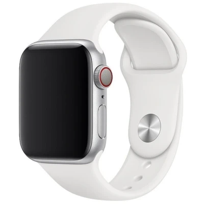 Afbeelding van Sport Band voor de Apple Watch Series 1 t/m 9 / SE (38/40/41 mm) 10 (42 Maat S/M White