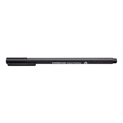 Afbeelding van STAEDTLER 334 9 Triplus Fineliner (driehoekige, superfijne punt met metalen frame, lijndikte ca. 0,3 mm, 10 stuks) zwart