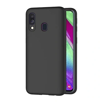 Afbeelding van AICEK beschermhoes voor Samsung Galaxy A40, zwart siliconen zwarte (5,9 inch)