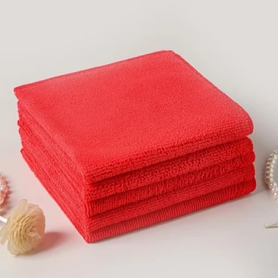 Afbeelding van Superzachte, sneldrogende herbruikbare pluisvrije microvezel reinigingsdoek voor huishouden, keuken, auto, motorfiets en ramen (rood, 40 x cm)