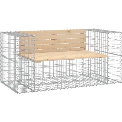 Afbeelding van Tuinbank schanskorfontwerp 143x71x65,5 cm massief grenenhout