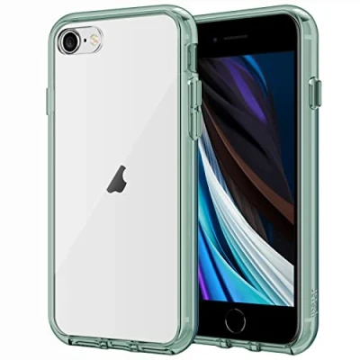 Afbeelding van JETech Beschermhoes voor iPhone SE 3/2 (model 2022/2020), 8 en 7, 4,7 inch, transparante beschermhoes, stoot krasbestendig (nachtgroen)